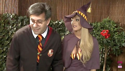 Shaven two horny slut gets a creampie