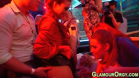 Slim blonde gets fucked by two men