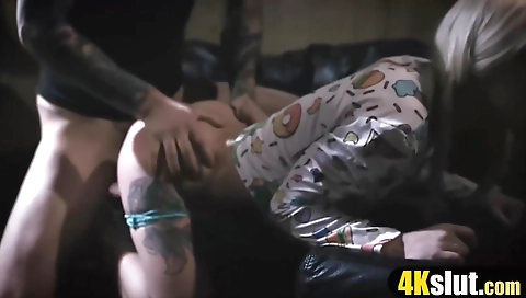 Sexy blonde fucked on al