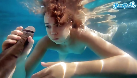 Sexy brunette babe fucked by a dildo