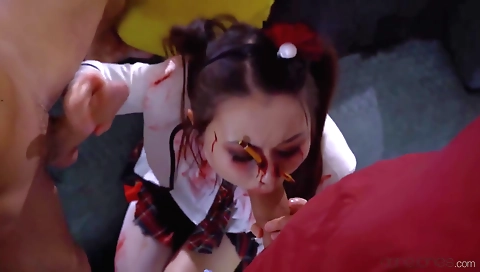 Hot brunette hair in anal and sex