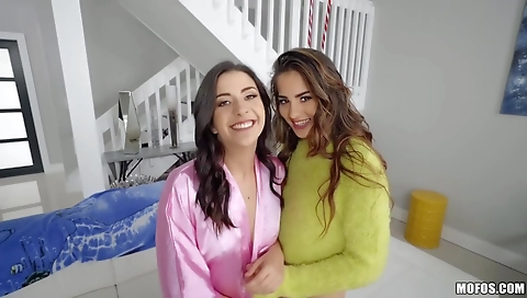 Sexy brunette hair with her sexy body